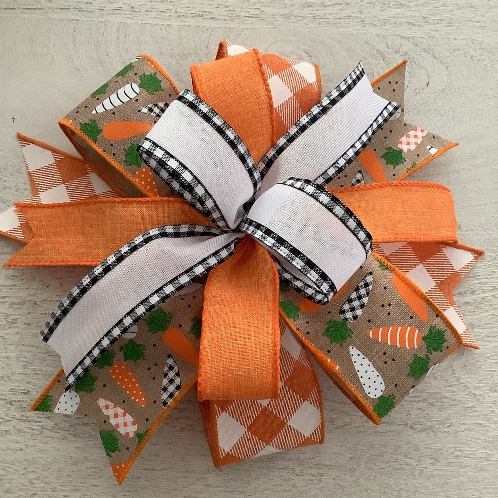 Easter Bow, Wreath Bow, Wreath Accent, Lantern Bow, & Easter Carrot Bow
